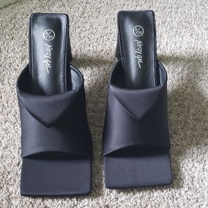 NASTY GAL black square toe heels